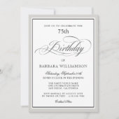 Élégant Script 75e anniversaire de fête Invitation (Devant)