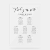 Élégant Script 7 table Seating Chart Symbole acryl (Recto)