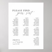 Elegant Script 7 tafel Zitting Grafiek Foam Board Poster (Voorkant)