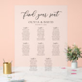Élégant Script 8 table Seating Chart Symbole acryl (Mariage)