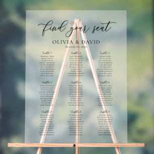 Élégant Script 9 tableau Sieger Chart Symbole acry