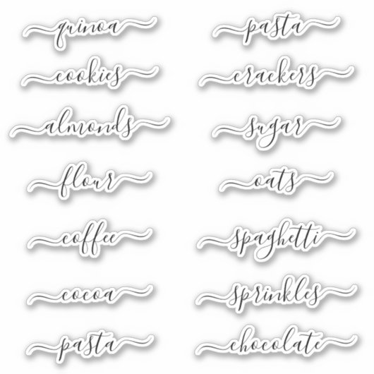 Elegant Script Aangepaste, aangepaste paneellabels Sticker (Voorkant)