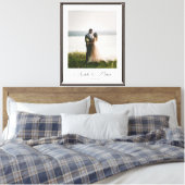 Elegant script aangepaste foto bruiloft canvas afdruk (Insitu (Slaapkamer))