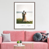 Elegant script aangepaste foto bruiloft canvas afdruk (Insitu (Woonkamer))