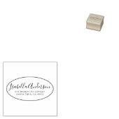 Elegant script | Aangepaste naam en retouradres Ov Rubberstempel (Gestempeld)