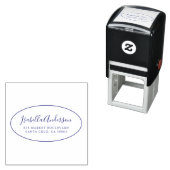 Elegant script | Aangepaste naam en retouradres Ov Zelfinktende Stempel (In situ)