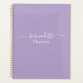 Elegant script | Aangepaste naam | Lavendelplanner Planner (Voorkant)