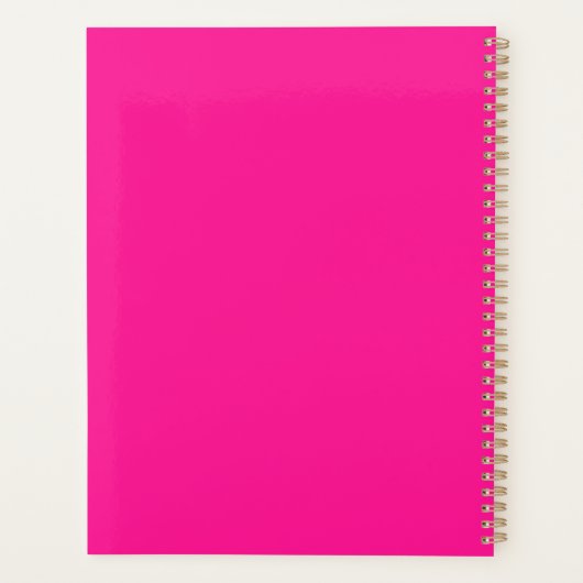 Elegant script | Aangepaste naam | Roze Planner (Achterkant)