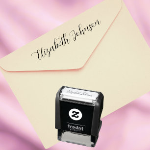 Elegant Script Aangepaste Naam Zelfinktende Stempel