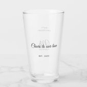 Elegant Script  achternaam de heer Jubileum Glas (Achterkant)