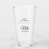 Elegant Script  achternaam de heer Jubileum Glas (Voorkant)
