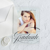Elegant Script Acryl Afstuderen aankondiging Acryl Uitnodigingen