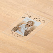 Elegant Script Acryl Afstuderen aankondiging Uitnodigingen (Laagn)