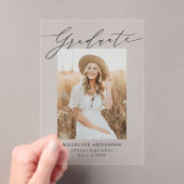 Élégant Script Acrylique Graduation Faire-part (In situ (ordinateur de poche))