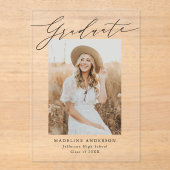 Élégant Script Acrylique Graduation Faire-part (Recto)