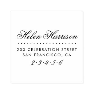 Elegant script   Adres voor aangepaste naam en ret Rubberstempel