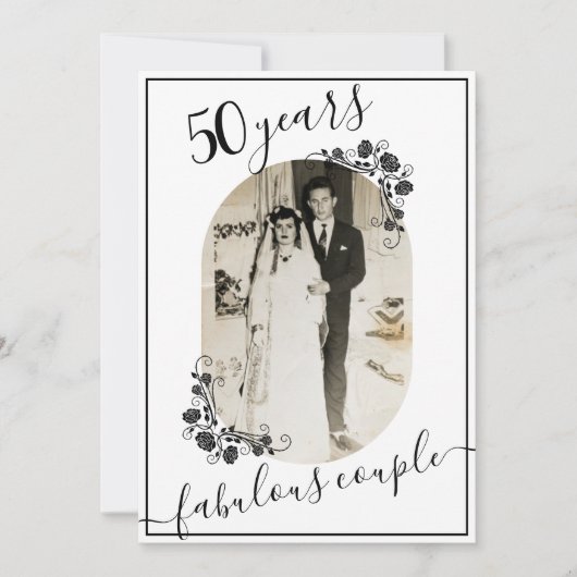 Elegant Script Afbeeldingen voor jubileum elk jaar Kaart (Voorkant)