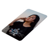 Elegant Script Afstudeerdata Foto aankondiging Magneet (Linkerzijde)