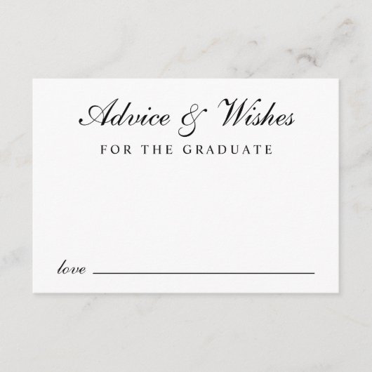 Elegant Script Afstudeerder Advies Zwart Goud Afst Informatiekaartje (Voorkant)