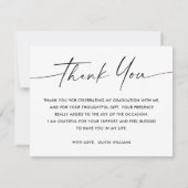 Elegant script afstudeerder foto afstuderen afstud bedankkaart (Achterkant)