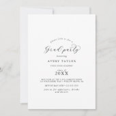Elegant Script Afstudeerder Party Kaart (Voorkant)