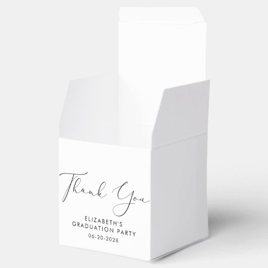 Elegant script afstudeerfeest dank u bedankdoosjes (Geopend)