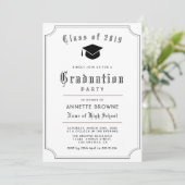 Elegant script afstudeerfeest uitnodiging (Staand voorkant)