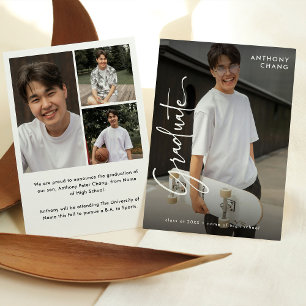 Elegant Script Afstuderen 4 Afstuderen voor fotoco Aankondiging