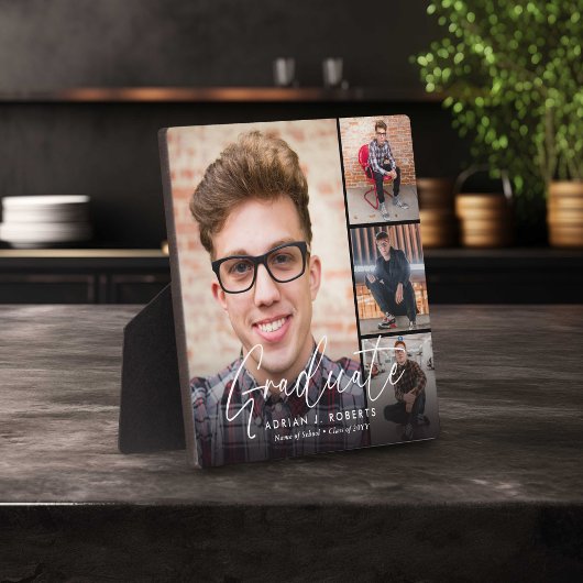 Elegant Script Afstuderen 4 Fotoaandenken Fotoplaat