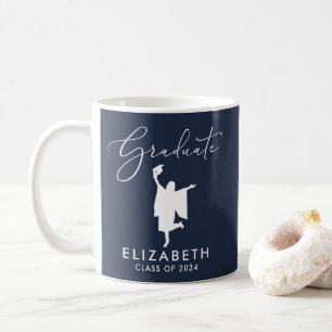 Elegant Script Afstuderen blauw Koffiemok