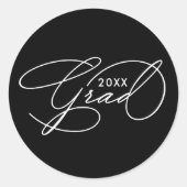 Elegant Script Afstuderen Envelope Seal Ronde Sticker (Voorkant)