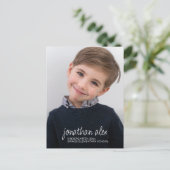 Elegant Script Afstuderen Foto aankondiging Briefkaart (Staand voorkant)