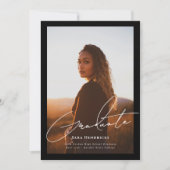 Elegant Script Afstuderen foto aankondigingen (Voorkant)