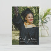 Elegant Script Afstuderen Hartelijk dank Kaart (Staand voorkant)