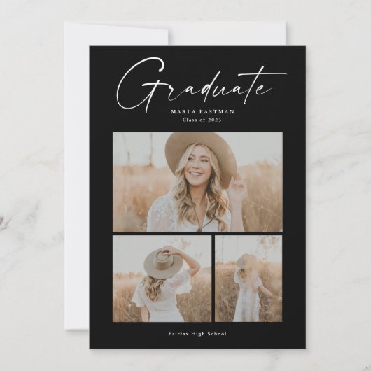 Elegant Script Afstuderen het Afstuderen van de Co Kaart (Voorkant)