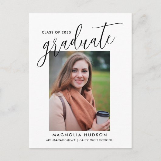 Elegant Script Afstuderen het Afstuderen van de Fo Briefkaart (Voorkant)