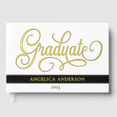 Elegant script Afstuderen Luxury Real Gastenboek (Voorkant)