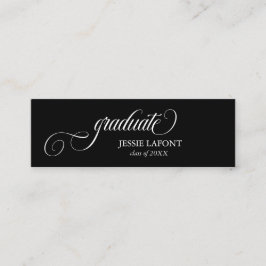 Elegant Script Afstuderen Mini Naam Kaart Mini Visitekaartje