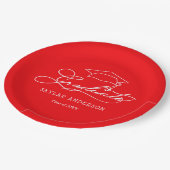 Elegant Script Afstuderen Pet Bord rood Afstuderen (Gekanteld)