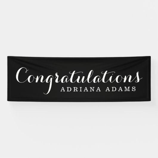 Elegant Script Afstuderen Spandoek (Horizontaal)