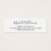 Élégant script ajouter logo blanc Mini Carte de vi (Devant)