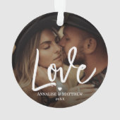 Élégant Script Amour Cœur Deux Photo (dos)