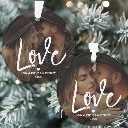 Élégant Script Amour Cœur Deux Photo