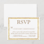 Elegant Script and Gold Border Wedding RSVP Kaartje (Voorkant / Achterkant)