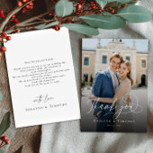 Elegant script and modern photo bedankkaart