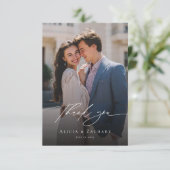 Elegant script and modern photo bedankkaart (Staand voorkant)