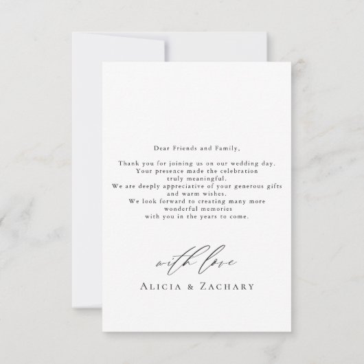 Elegant script and modern photo bedankkaart (Achterkant)