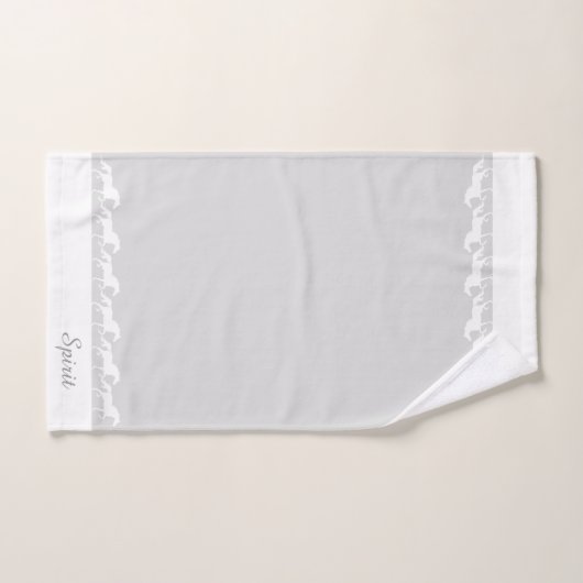 Elegant Script and Stylish Horses on Silver Gray (Serviette à main)