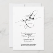 Élégant script annulé Mariage Faire-part (Devant)