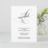 Elegant Script annuleert aankondiging bruiloft (Staand voorkant)
